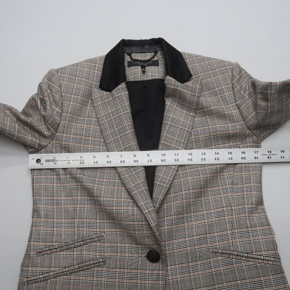 Rag & Bone Ridley Peak Lapel Plaid Wool Blend Blazer Jacket Size 2 - Picture 8 of 10